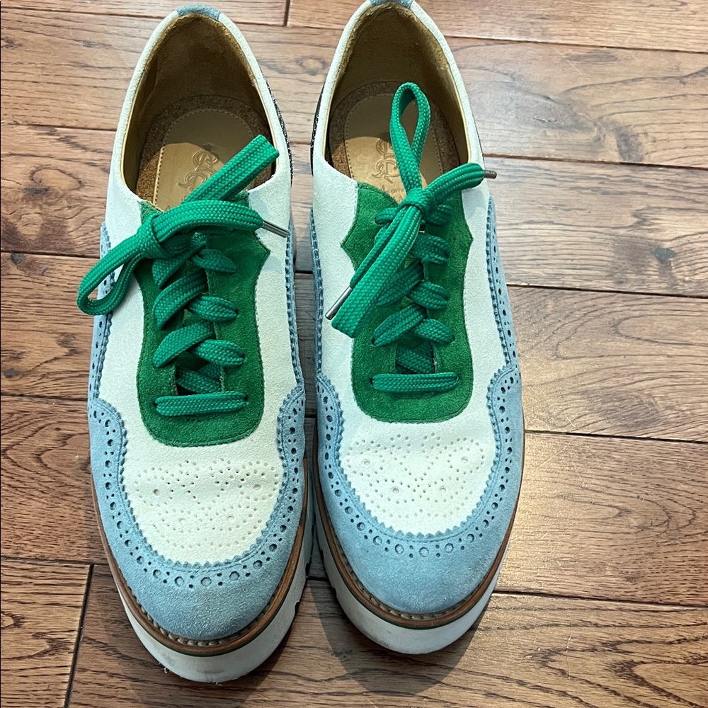 Office of Angela Scott Green and Blue Wingtip Brogues